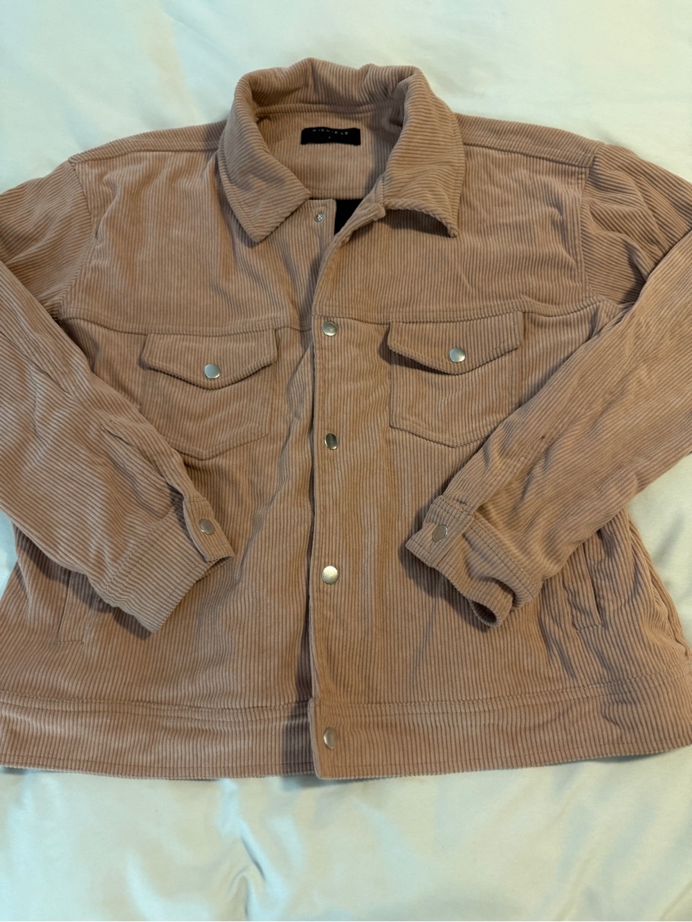 Richie le Collection Men’s Button Down Jacket Size Large Salmon Pink Cotton